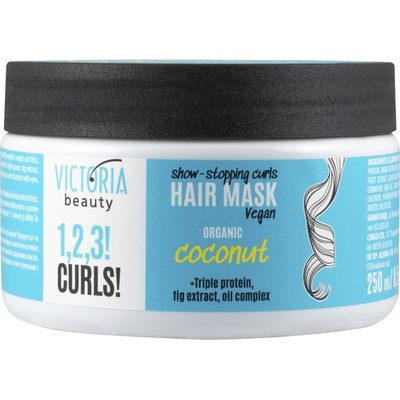 Victoria Beauty 1, 2, 3! Curls! Маска за къдрава коса, с кокос, 250 ml