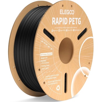 Elegoo RAPID PETG -1.75mm-1KG-Cardboard Spool-Black (50.203.0216)