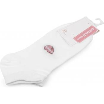 Prima-obchod Dámské / dívčí bavlněné ponožky kotníkové, 1 bílá srdce