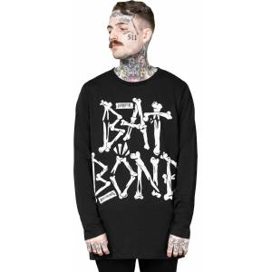 KILLSTAR унисекс тениска дълъг ръкав KILLSTAR - Batbone- Черен - KSRA007366