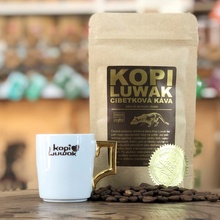 kopi bean Cibetková káva Kopi Luwak Arabica Takengon Aceh Mletá hrubě 50 g