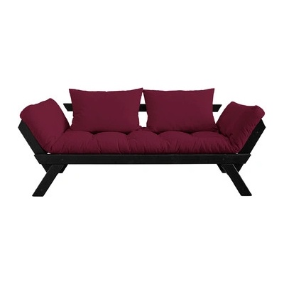 Karup sofa Bebop *180 cm black + futon bordeaux 710