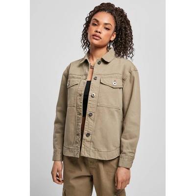 Urban Classics Дамско яке в цвят каки Urban Classics Ladies Oversized Shirt Jacket UB-TB4366-00472 - Каки, размер 4XL