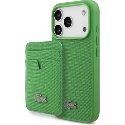 Lacoste Калъф Lacoste Iconic Petit Pique MagSafe + портфейл за iPhone 17 Pro зелен (LCHMBWP17LPLAN)