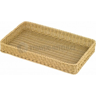 Kôš pletený GN 1/1 béžový 53 x 32,5 x 6,5 cm, polyratan 401302324501