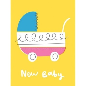Rex London - Поздравителна картичка - Винтидж бебешка количка (27652)