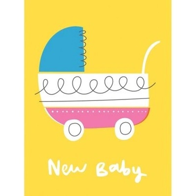 Rex London - Поздравителна картичка - Винтидж бебешка количка (27652)