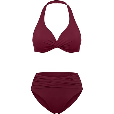 Seafolly Дамско бикини горнище Seafolly Women's Collective Wrap Front F Cup Bra Bikini top - Dark Burgundy - размер 40 (EU) (150-2121-0814)