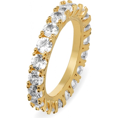 Troli Třpytivý pozlacený prsten se zirkony VBR039G A