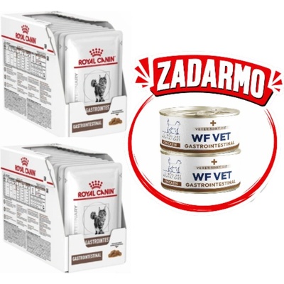 Royal Canin VD Cat Gastro Intestinal 24 x 85 g + WF VET Gastrointestinal pre mačky s kuracím mäsom 2x85 g