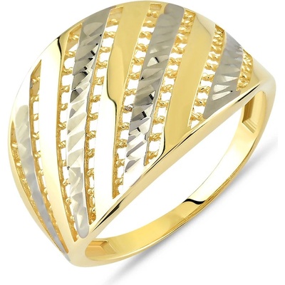 Lillian Vassago Prsten s gravírováním z kombinovaného zlata LLV85 GR014