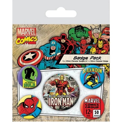 Pyramid International sada placek Marvel Comics Iron Man 5 ks