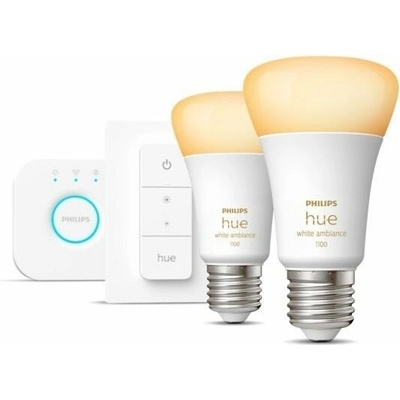 Philips LED žiarovka Hue White Ambiance 8W 1100 E27 Promo starter kit 929002468406