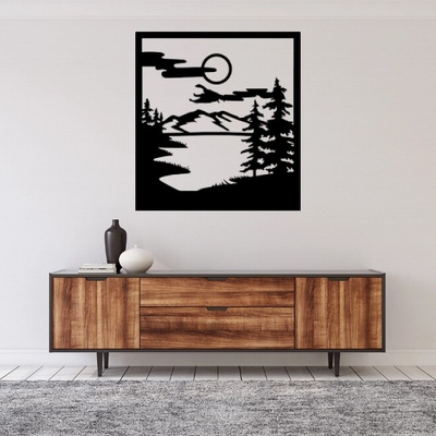 Obraz - orol nad horským jazerom Veľkosť rámu: 31x29cm
