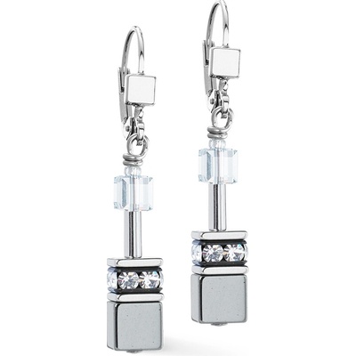 COEUR DE LION Náušnice so Swarovski krištáľmi a hematitom 4015201217