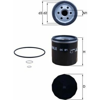 Olejový filter MAHLE ORIGINAL OC 91D (OC91D)