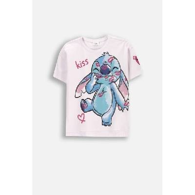 COCCODRILLO Tričko s krátkým rukávem bílý s potiskem na přední straně licence LILO AND STITCH