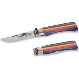ANTONINI oldbear 9307/21_mak / Джобно ножче с острие от неръждаема стомана и дръжка от дървен ламинат - многоцветно 90 мм (aec0014)