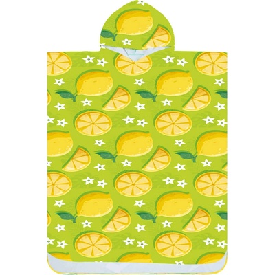 Textilomanie plážové pončo LEMONS zelené 80 x 145 cm