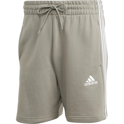 adidas Мъжки поларени къси панталони Adidas Essentials 3 Stripe Fleece Shorts Mens - Silver Pebble