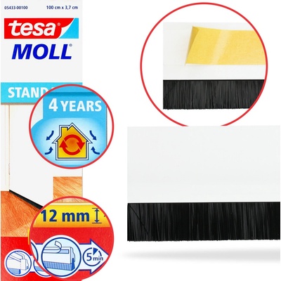 tesa STANDARD 05433-00100-00 Door sealing rail tesaMOLL® bílá (d x š) 1 m x 40 mm