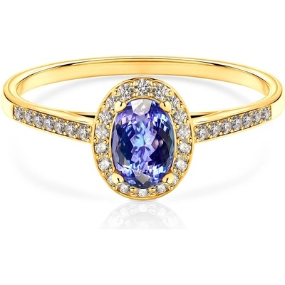 Savicki Prsteň Blue Lagoon žlté zlato tanzanit PI Z TD 00095