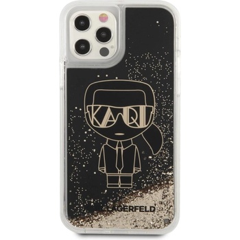 KARL LAGERFELD Гръб Karl Lagerfeld Liquid Glitter Gatsby Case за iPhone 12/12 Pro - Черен (3666339001506)