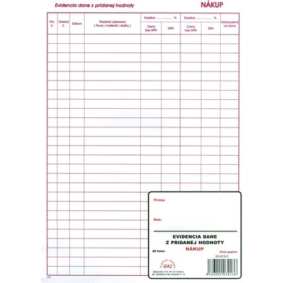 Igaz 13 Evidencia DPH - NÁKUP, A4 20 listov