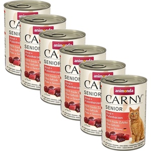 Animonda Carny Senior - Говежди и пуйчета сърца 6 x 400 г