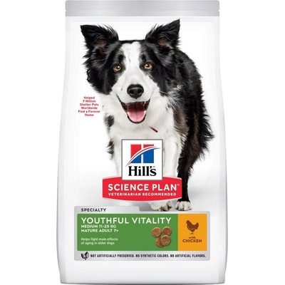 Hill's Science Plan Senior Vitality pre stredné staršie psy s kuracím a ryžou 14 kg