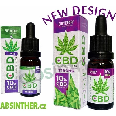 Absinther CBD kvapky 10% Konopný olej Full Spectrum 1000 mg 10 ml