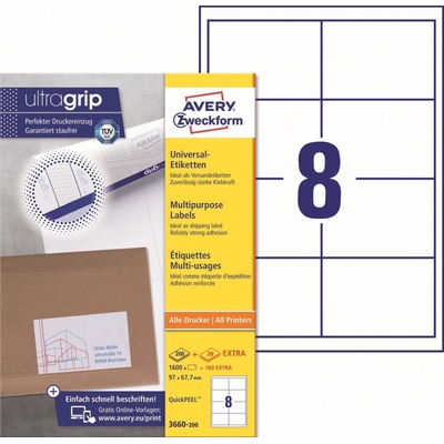 Avery Zweckform 200 listů, A4, bílé 3660-200