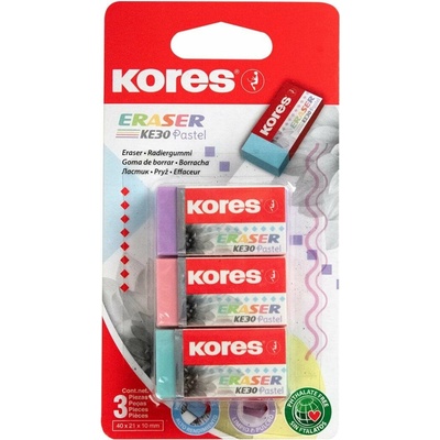KORES KE30 40 x 21 x 10 mm, barevný mix pastel - balení 3 ks – Zbozi.Blesk.cz