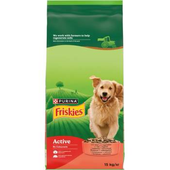 Friskies Active Храна за възрастни кучета с говеждо месо и зеленчуци 15 кг