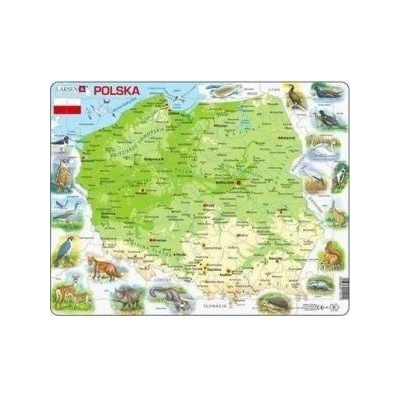 TACTIC Ukladanka Map Poland Physical Animal Maxi