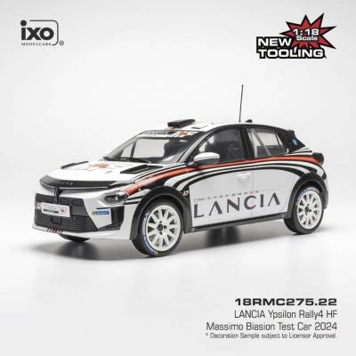 IXO Lancia Ypsilon HF Rally4 Test Car 2024 Biasion 1:18