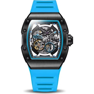 Bonest gatti Мъжки часовник Bonest Gatti Novarion, Автоматичен, Скелетон, Син / Черен (BG9901-A5)