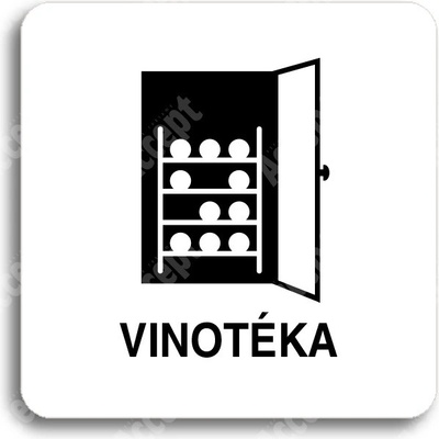ACCEPT Piktogram vinotéka - bílá tabulka - černý tisk bez rámečku