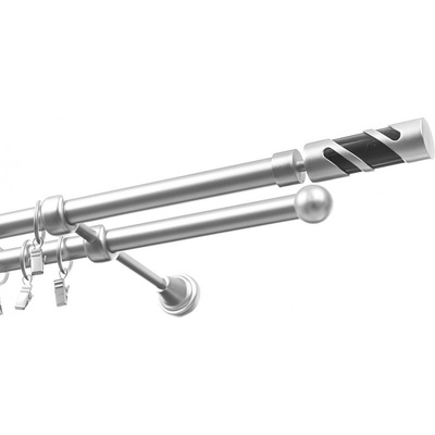 Garol Kovová garnýž exclusive satyna Mars dvouřadá 19mm komplet 360 cm