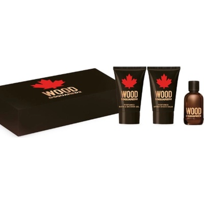 Dsquared2 Wood for Him EDT 5 ml + sprchový gel 25 ml + balzám po holení 25 ml dárková sada