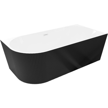 Mexen Silo свободностояща ъглова дясна вана с релеф 170 x 80 cm, бяла/черна, бял преливник - 52891708075P-20 (52891708075P-20)