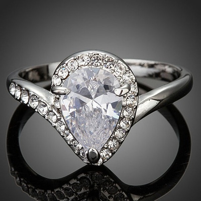 Francesca Petrucci prsten Swarovski Elements Tacito Bílá čirá P0129 59