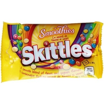 Skittles Дъвчащи бонбони Skittles Smoothies с вкус на плодове и кисело мляко 38гр