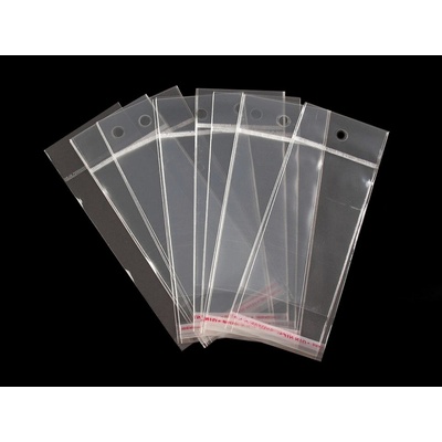 Prima-obchod PP sáček s lepicí klopou a závěsem 6x10,5 cm transparent 100 ks