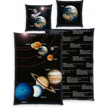 Herding obliečky Slnečná sústava bavlna 140x200 70x90