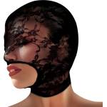 Master Series Lace Seduction Lace Bondage Hood Black