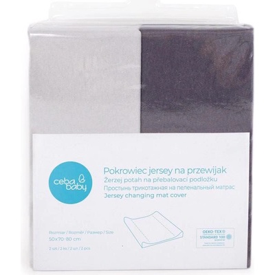 Ceba Poťah Na Podložku 2ks 80 Dark Grey Light Grey 50 x 70