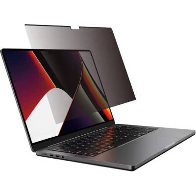 SwitchEasy EasyProtector Magnetic Privacy Screen Protector - защитно покритие с определен ъгъл на виждане за дисплея на MacBook Pro 16 M1 (2021) (черен-прозрачен)