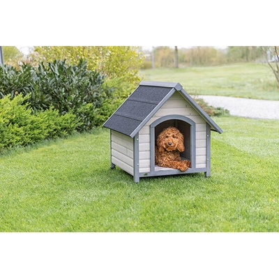 Natura bouda pro psa se sedlovou střechou M 77 x 82 x 88 cm šedá