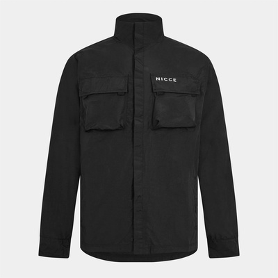 Nicce Men's Statlo Structured Utility Overshirt - Black